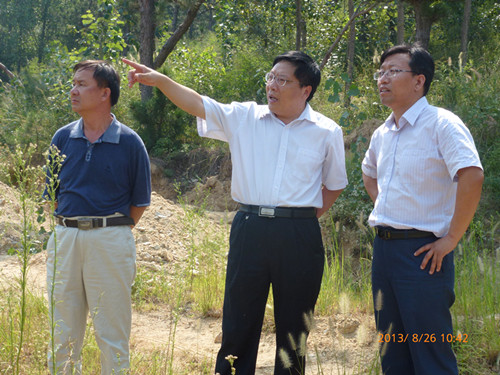 2013年8月26日，岱岳区交通运输局局长冯力到徂徕山革命纪念园考察道路建设情况